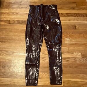SPANX Glossy Dark Brown Skinny Pants